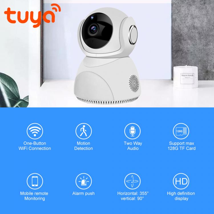 家用WIFI無線網絡攝像機高清300萬TUYA涂鴉智能3MP監(jiān)控攝像頭YT20 室內網絡攝像機 第7張-家家安科技 家用WIFI無線網絡攝像機高清300萬TUYA涂鴉智能3MP監(jiān)控攝像頭YT20 室內網絡攝像機 第7張