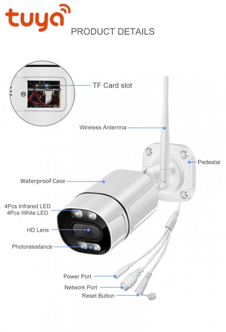 戶外防水WIFI槍機(jī)攝像頭tuya涂鴉高清監(jiān)控?cái)z像機(jī)IPCamera 室外防水?dāng)z像機(jī) 第2張
