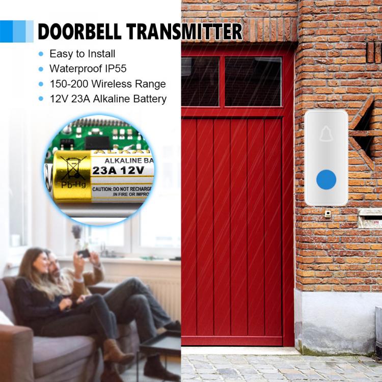 USB家用無線門鈴遠距離防水直流音樂電子門鈴 USB供電門鈴 第4張