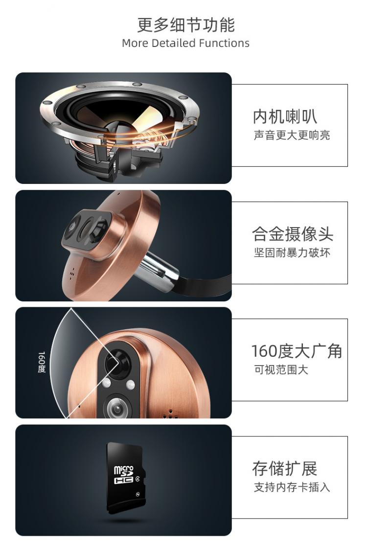 涂鴉低功耗電子貓眼電池可視門鈴對講家用 貓眼可視對講門鈴 第16張
