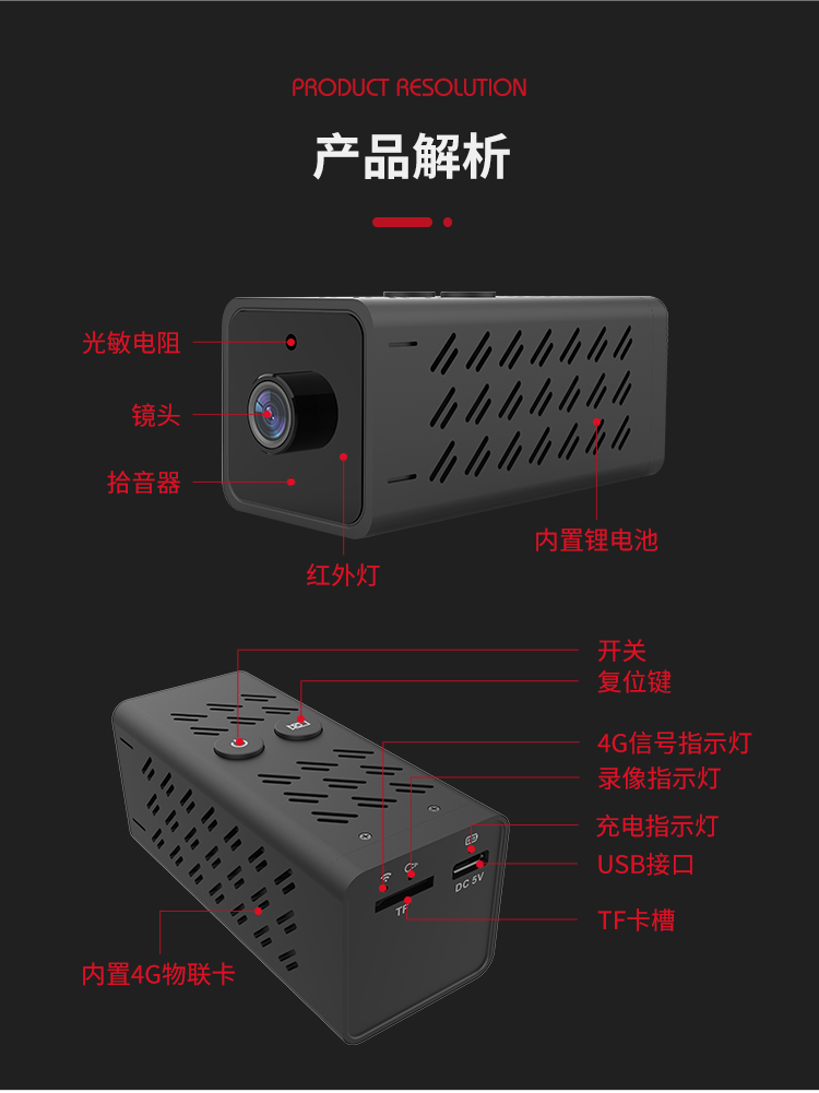 WIFI/4G無線迷你電池攝像機低功耗涂鴉監控高清WJ13 迷你電池攝像機 第7張