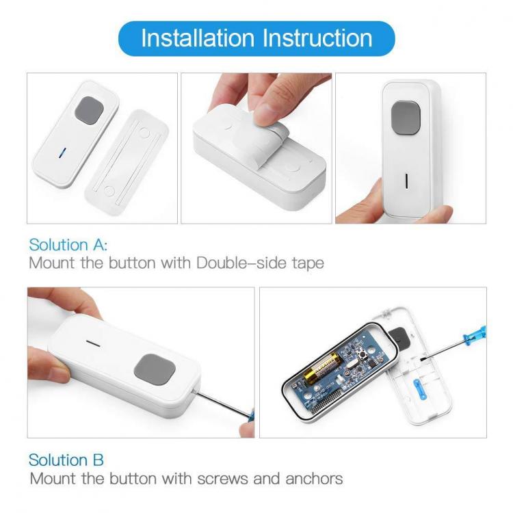 交流供電家用無線門鈴遠距離防水小夜燈電子門鈴N20D 夜燈門鈴 第2張