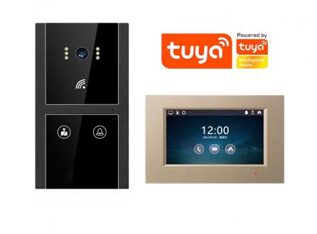 涂鴉智能別墅可視呼叫視頻對講套裝室內(nèi)7寸觸摸屏主動(dòng)監(jiān)控tuya可視門鈴遠(yuǎn)程開鎖對講門禁系統(tǒng)H5+7006