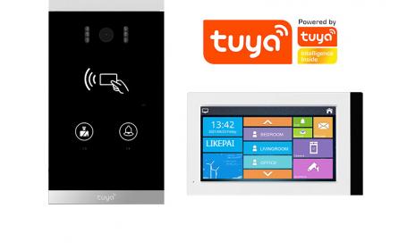 家家安高清7寸屏可視對講套裝一鍵呼叫涂鴉APP別墅樓宇可視門鈴機套裝H6+P7N