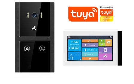 涂鴉TUYA別墅樓宇可視對講經典嵌入式金屬材質聯動開鎖呼叫機H5+P7N