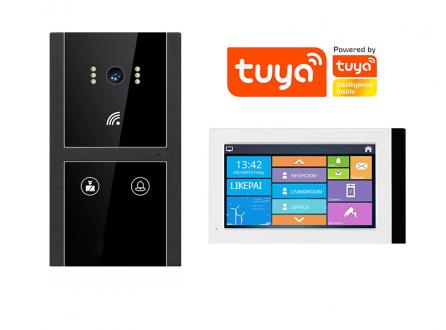涂鴉TUYA別墅樓宇可視對講經典嵌入式金屬材質聯動開鎖呼叫機H5+P7N