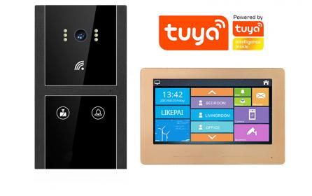 涂鴉tuya智能門禁主機金屬智慧屏10.1寸高清別墅樓宇可視對講門禁開鎖套裝H5+P10N