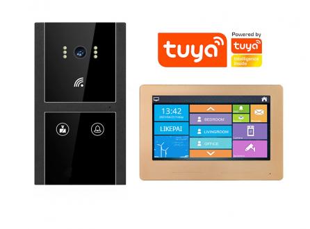 涂鴉tuya智能門禁主機(jī)金屬智慧屏10.1寸高清別墅樓宇可視對講門禁開鎖套裝H5+P10N