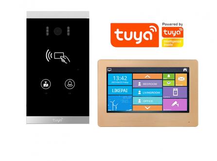 獨(dú)棟樓宇老舊小區(qū)公寓可視對舊改講改造可視對講門鈴高清10.1寸觸摸屏涂鴉TUYA對講門禁