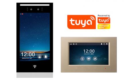 養老院福利院社區人臉識別可視對講門禁聯動開鎖一鍵呼叫視頻對講tuya涂鴉智能H8+P7008