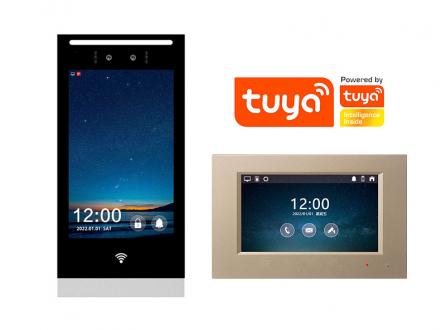 養(yǎng)老院福利院社區(qū)人臉識(shí)別可視對(duì)講門禁聯(lián)動(dòng)開(kāi)鎖一鍵呼叫視頻對(duì)講tuya涂鴉智能H8+P7008