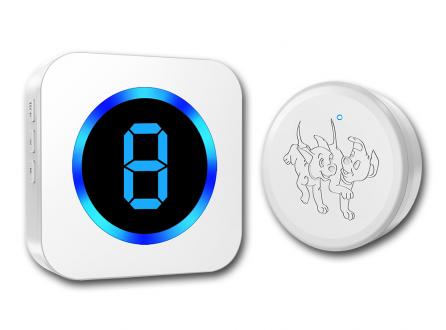 LED數(shù)顯多防區(qū)寵物觸摸門鈴套裝跨境防水無線老人SOS呼叫求助按鈕