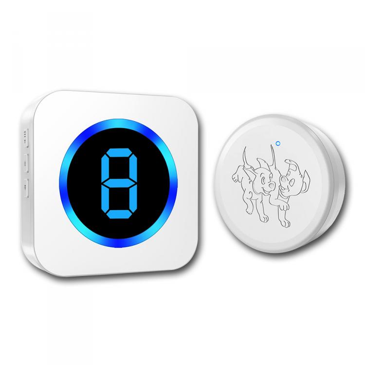 LED數顯多防區寵物觸摸門鈴套裝跨境防水無線老人SOS呼叫求助按鈕 交流供電門鈴 第2張