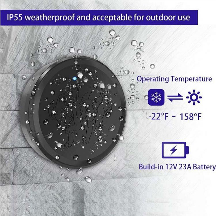 LED數顯多防區寵物觸摸門鈴套裝跨境防水無線老人SOS呼叫求助按鈕 交流供電門鈴 第6張