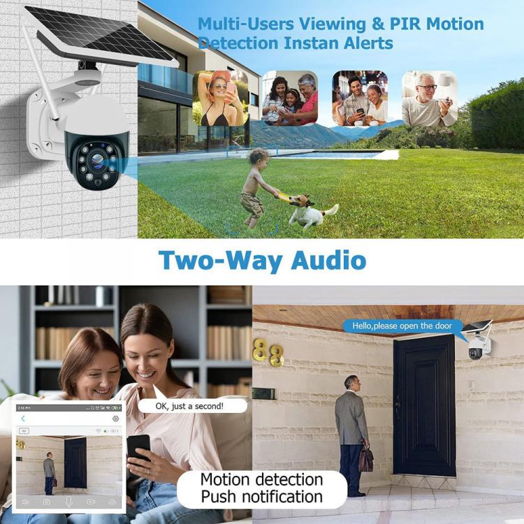 TUYA涂鴉APP海思WIFI無線低功耗太陽能電池供電戶外云臺監(jiān)控攝像頭高速球機(jī)5倍變焦紅外夜視Q09 4G太陽能攝像機(jī) 第4張